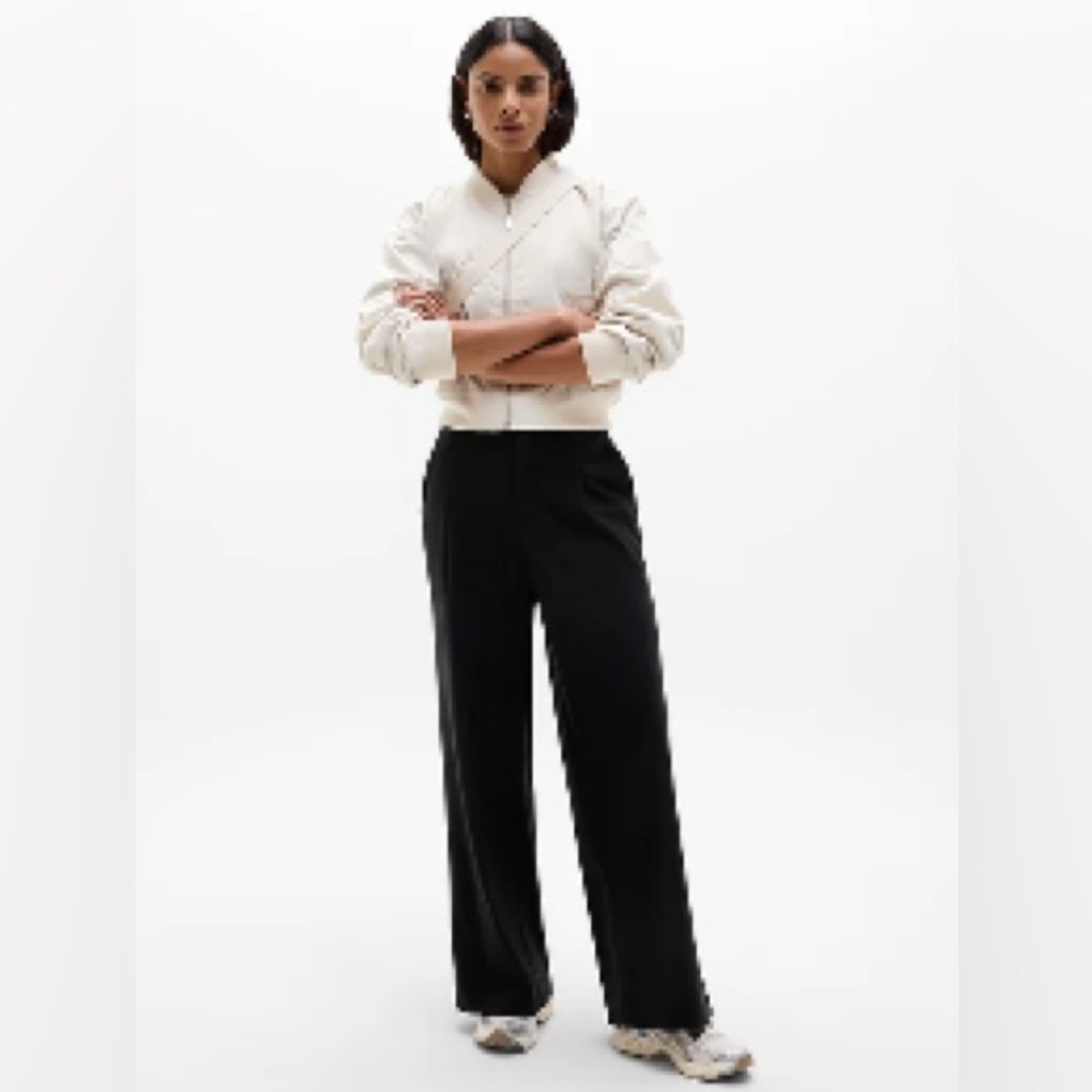 Athleta Pinnacle High Rise Trouser Black Extra Wide Leg | Size 6